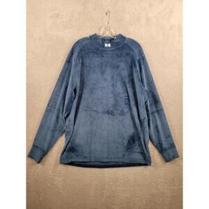 Under Armour Fleece Polyester Fitted LS Mock Shirt 1373873 Blue XL.